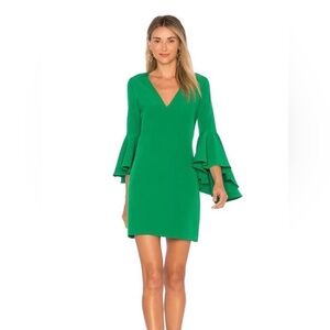 Milly • Emerald Green Ruffle Sleeves Nicole Dress size 12